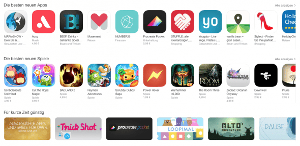 Prall gefüllt aber dennoch unübersichtlich: Der App Store.