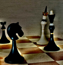Schach matt durch die Dame im Spiel...