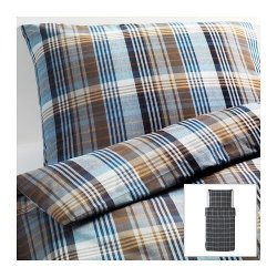 IKEA Bettwäsche 2er Set BENZY kariert blau.jpg
