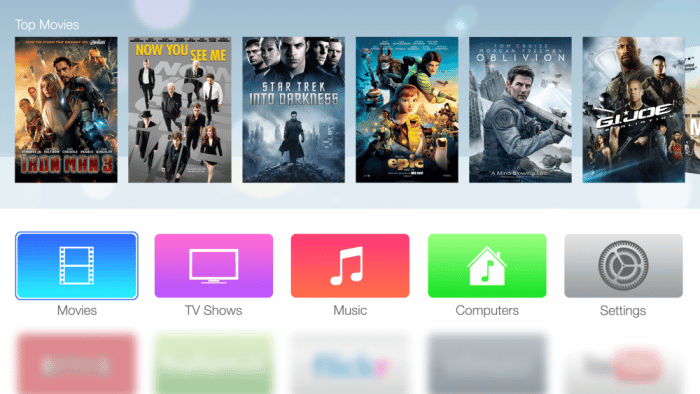 Apple TV iOS 9 Mockup
