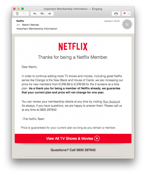 Netflix Preiserhöhung