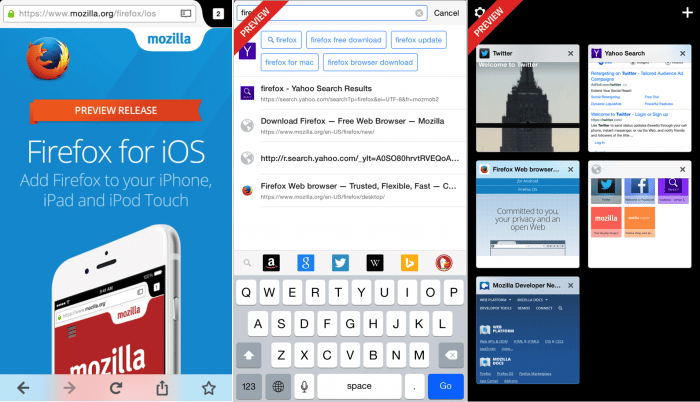 Firefox iOS Preview