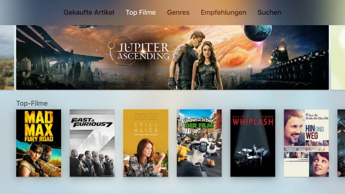 Apple TV 4 Interface