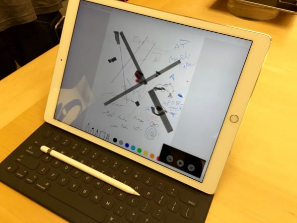 Das Zubehör zum iPad Pro. Der Apple Pencil und die Tastatur.
