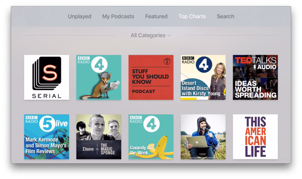 tvOS 9.2 Podcasts-App