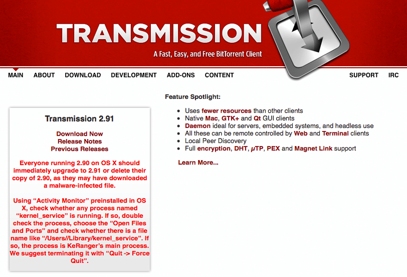 Transmission Malware