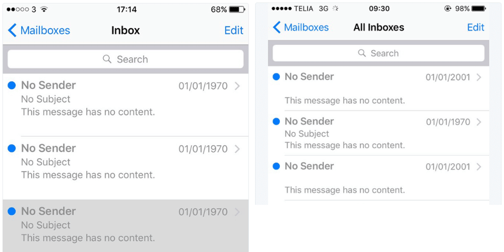 Mail-Bug iOS