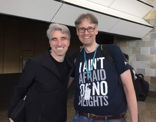 Michi und Apples Software-Chef Craig Federighi