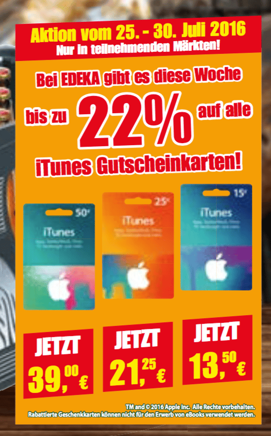 iTunes-Karten Edeka