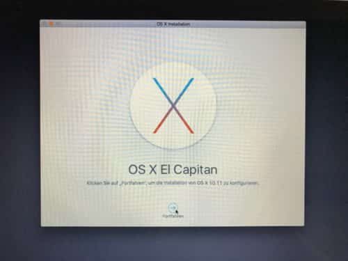 Jetzt kann OS X El Capitan installiert werden.