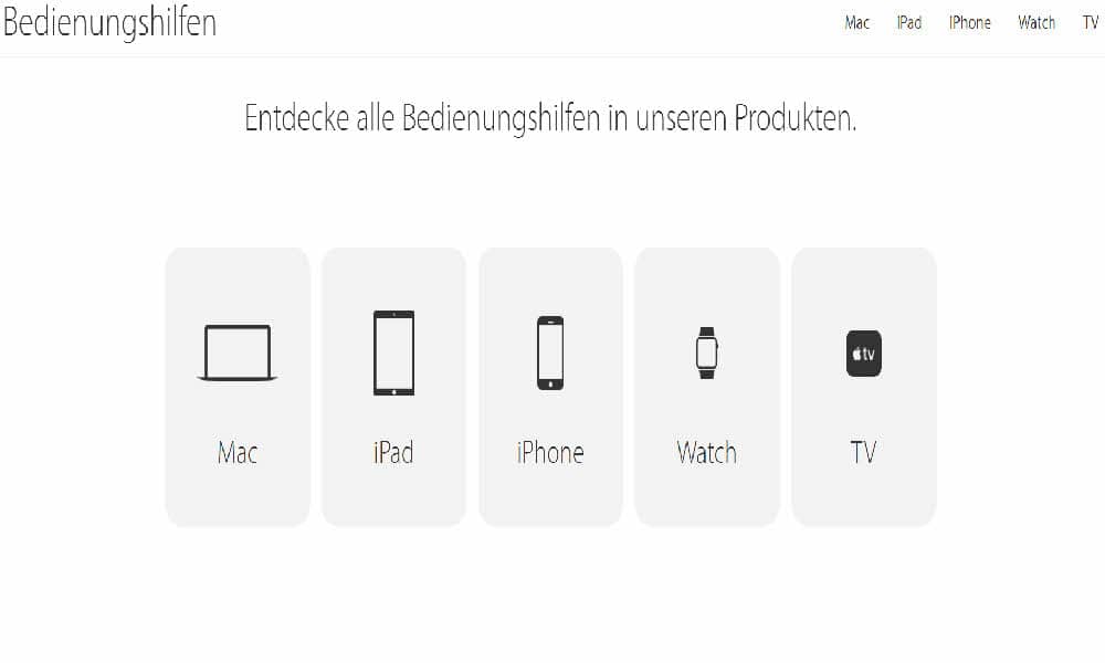 Apples neuer Webauftritt zum Thema Bedienungshilfen