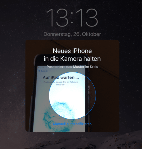 Einrichten der Apple-ID mit anderem iOS-11 Gerät