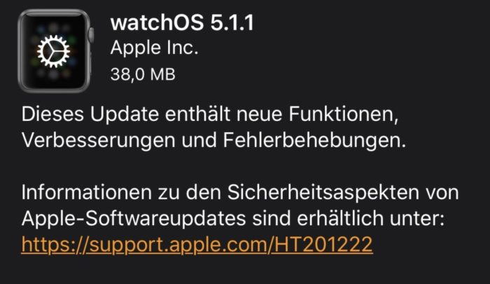WatchOS 5.1.1