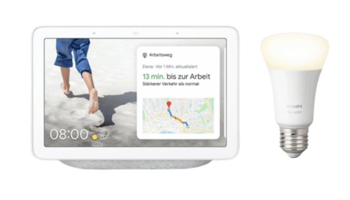 Google Nest Hub + Hue White E27 im Angebot bei Tink