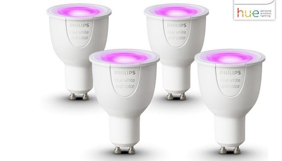 Viererpack Philips Hue LED White and Colour Ambiance GU10 im Angebot bei iBood
