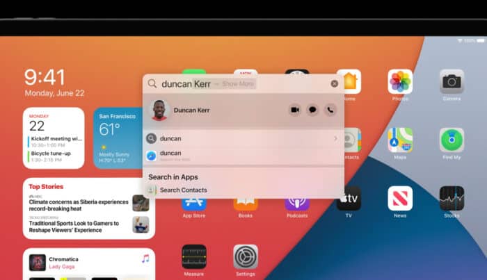 iPadOS 14 Universal Search iPadOS 14 Universal Search