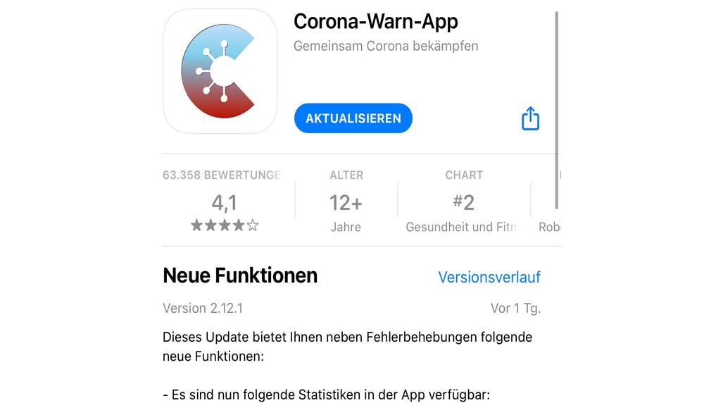 Corona-Warn-App bringt neues Update