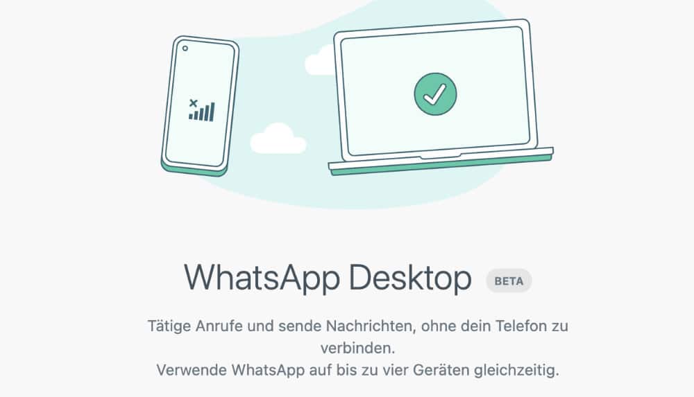 WhatsApp-Desktop vier Geräten