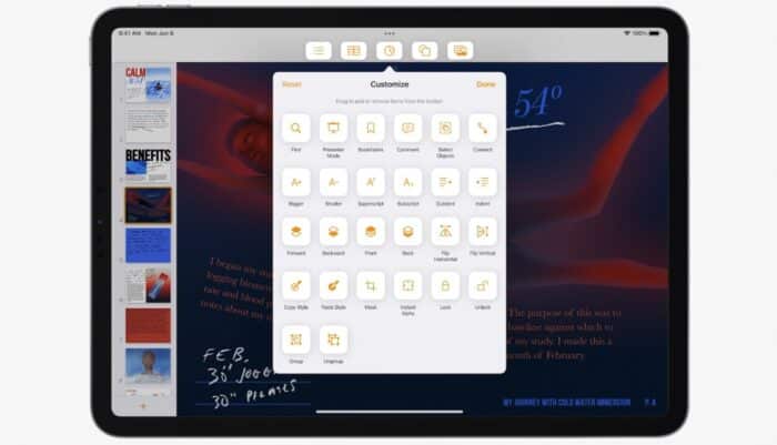 iPadOS 16 Toolbar iPadOS 16 Toolbar