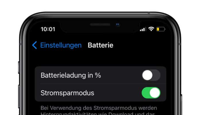 Batterieanzeige in iOS 16 Beta 6