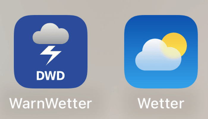 Wetter App Wetterwarnungen britische iPhones