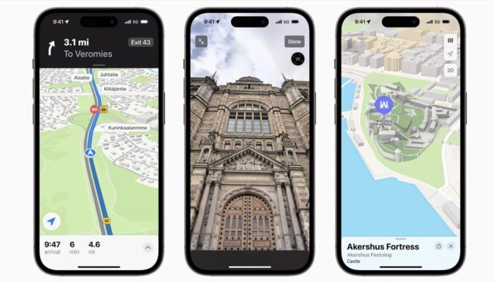 Apple Maps Skandinavien Dänemark und Griechenland Elektrofahrzeug-Ladestationen Live-Kartendaten Surveyor Apple Karten im Web