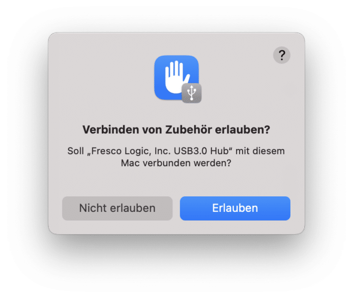 macOS Sicherheitsabfrage