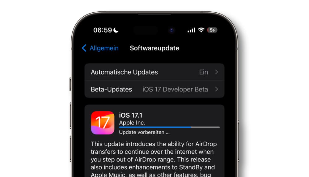 iOS 17.1 erscheint – wahrscheinlich – heute