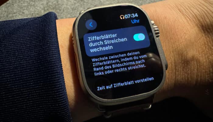 WatchOS 10.2 Einstellung Zifferblätter wechseln