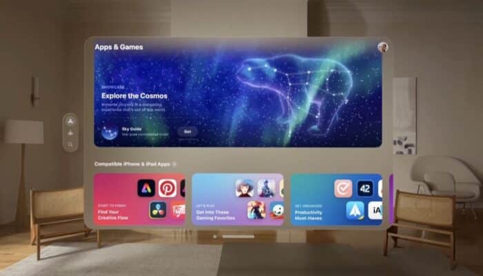 optimierte Apps visionOS