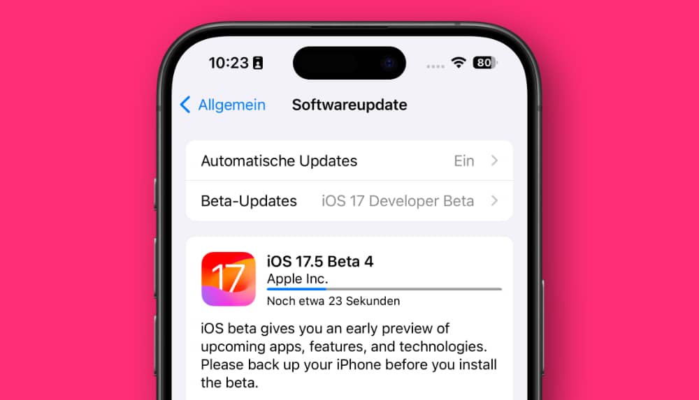 Vierte Beta von iOS 17.5, iPadOS 17.5, tvOS 17.5 ist da