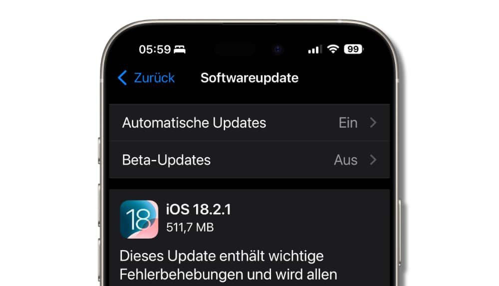 iOS 18.2.1 jetzt verfügbar: Wichtige Bugfixes für dein iPhone