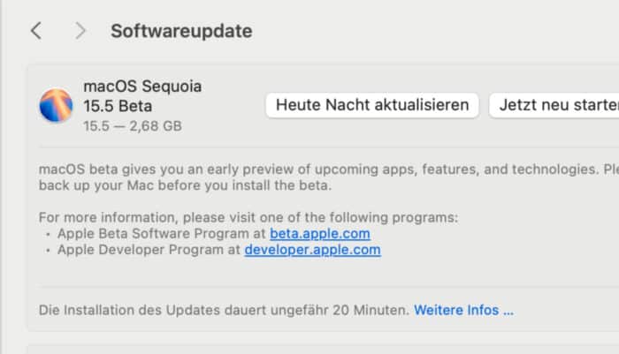 macOS Sequoia 15.5 Beta