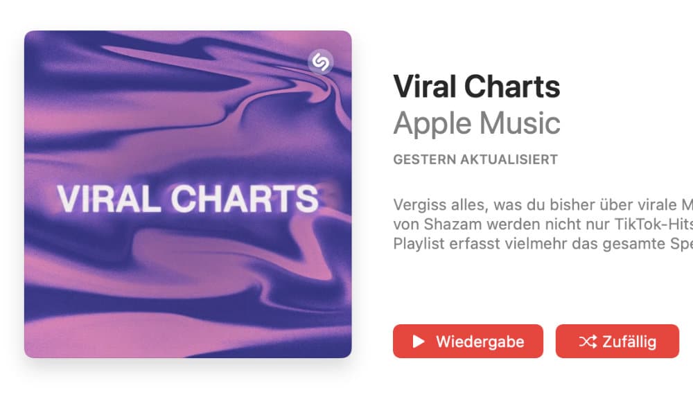Apple Music integriert Shazam-Daten in neue „Viral“-Playlist