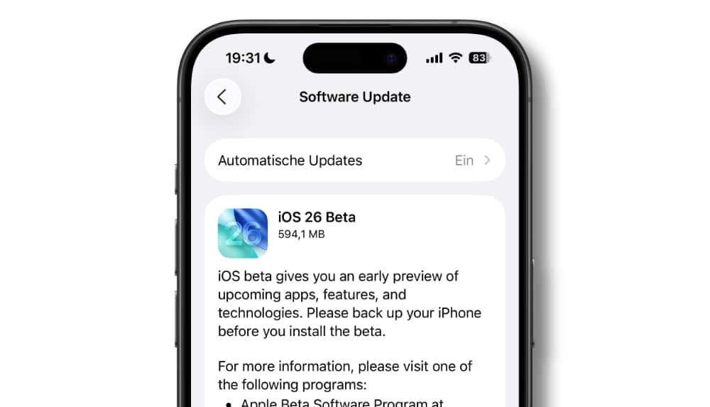 iOS 26 Entwickler-Beta bekommt ein Update kurz nach Ersterscheinung