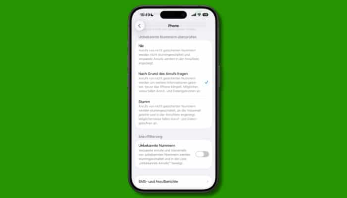 iOS 26 Anrufschutz