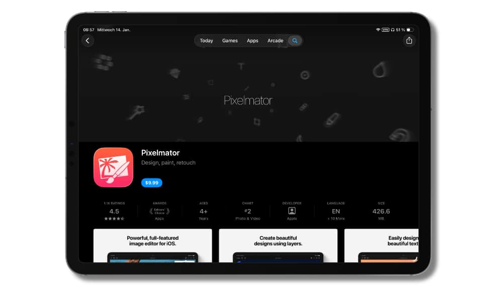 Apple stellt Updates für klassische Pixelmator-App auf iOS ein