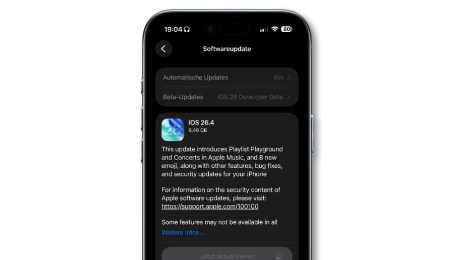 iOS 26.4 Versionshinweise